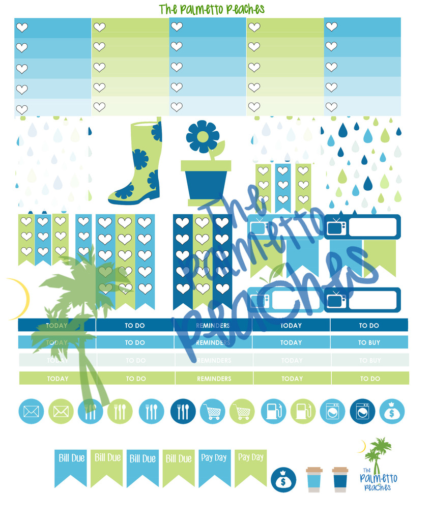  April Showers - April Planner Printable - The Palmetto Peaches - palmsinatl.com 