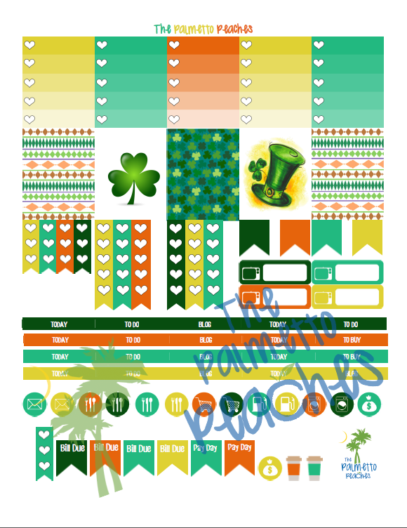  Get Lucky - March Planner Printable - The Palmetto Peaches 